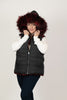 Image of Rippe's Furs Reversible Sculpted Hooded Mink Vest with Fox Fur Trim - Burgundy