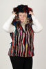 Image of Rippe's Furs Reversible Sculpted Hooded Mink Vest with Fox Fur Trim - Multicolor