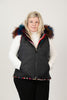 Image of Rippe's Furs Reversible Sculpted Hooded Mink Vest with Fox Fur Trim - Multicolor