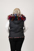 Image of Rippe's Furs Reversible Sculpted Hooded Mink Vest with Fox Fur Trim - Multicolor