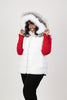 Image of Rippe's Furs Rex Front Puffer Vest with Fox Fur Trim Hood - White