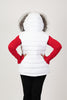 Image of Rippe's Furs Rex Front Puffer Vest with Fox Fur Trim Hood - White