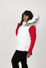 Image of Rippe's Furs Rex Front Puffer Vest with Fox Fur Trim Hood - White
