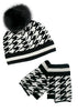 Image of Rippe's Furs Houndstooth Hat/Fingerless Glove Gift Set - Black/White