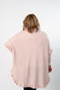 Image of Rippe's Furs Fox Fur Trim Ruffled Wool Wrap - Soft Pink