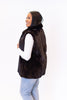 Image of Rippe's Furs Reversible Long Hair Full Skin Mink Fur Vest - Mahogany