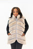 Image of Rippe's Furs Hi/Low Tiered Chevron Rabbit Fur Vest - Taupe