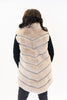 Image of Rippe's Furs Hi/Low Tiered Chevron Rabbit Fur Vest - Taupe