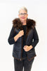 Image of Rippe's Furs Reversible Raccoon Fur Trim Hooded Rabbit Fur Vest - Brown