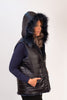 Image of Rippe's Furs Reversible Sculpted Hooded Mink Vest with Fox Fur Trim - Navy