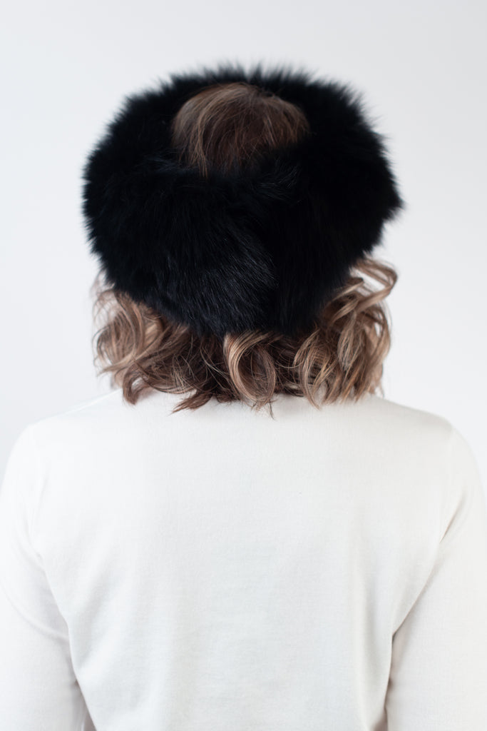 Rippe's Wide Fox Fur Headband - Black