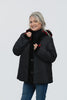 Image of Rippe's Furs Hooded Reversible Sheared Striped Section Mink Jacket - Black/Red