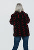 Image of Rippe's Furs Hooded Reversible Sheared Striped Section Mink Jacket - Black/Red