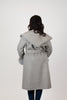 Image of Rippe's Furs Double Faced Cashmere Blend Hooded A-Line Wrap Coat with Fox Fur Cuffs - Grey