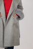 Image of Rippe's Furs Double Faced Cashmere Blend Hooded A-Line Wrap Coat with Fox Fur Cuffs - Grey
