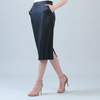 Image of Clara Sunwoo Liquid Leather Midi Skirt - Black