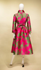 Image of Samuel Dong Floral Brocade A-Line Dress - Bougainvillea Green