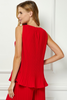 Image of See and Be Seen Sleeveless Knife Pleat Peplum Top - Red