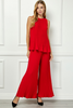 Image of See and Be Seen Wide Leg Knife Pleat Pant - Red