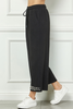 Image of See and Be Seen Pearl Embellished Textured Knit Wide Leg Crop Pant - Black