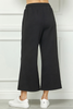 Image of See and Be Seen Pearl Embellished Textured Knit Wide Leg Crop Pant - Black