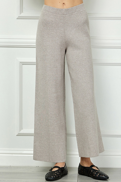 See and Be Seen Sweater Knit Wide Leg Pant - Mocha