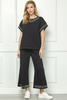 Image of See and Be Seen Pearl Embellished Textured Knit Wide Leg Crop Pant - Black