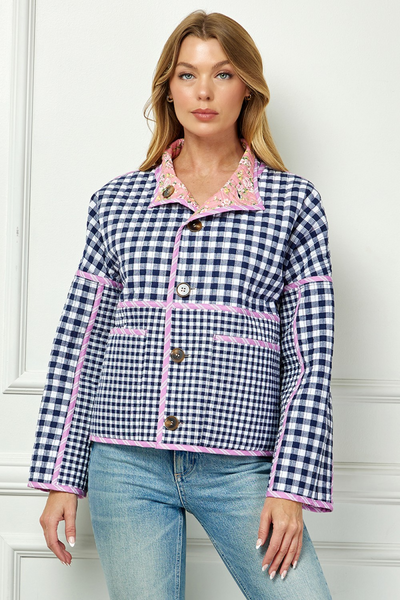 See and Be Seen Reversible Quilted Jacket - Multicolor