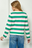 Image of See and Be Seen Striped Sweater Knit Cardigan - Green/Pink