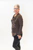 Image of Shana Apparel Cowl Neck Patch Pocket Top - Brown