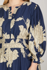 Image of She+Sky Clothing Plus Size 3/4 Length Bubble Sleeve Tiered Midi Dress - Navy/Ivory