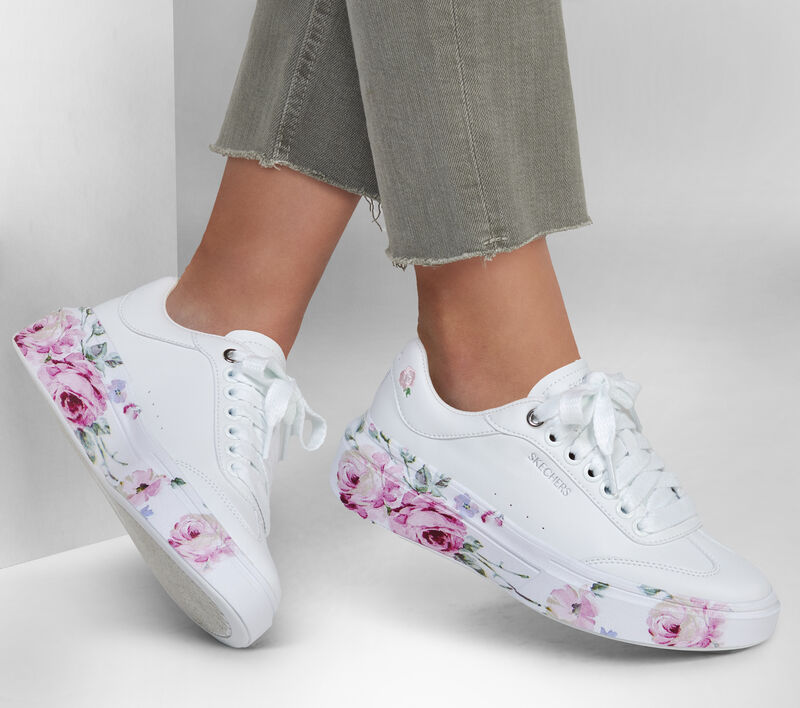 White top floral sneakers