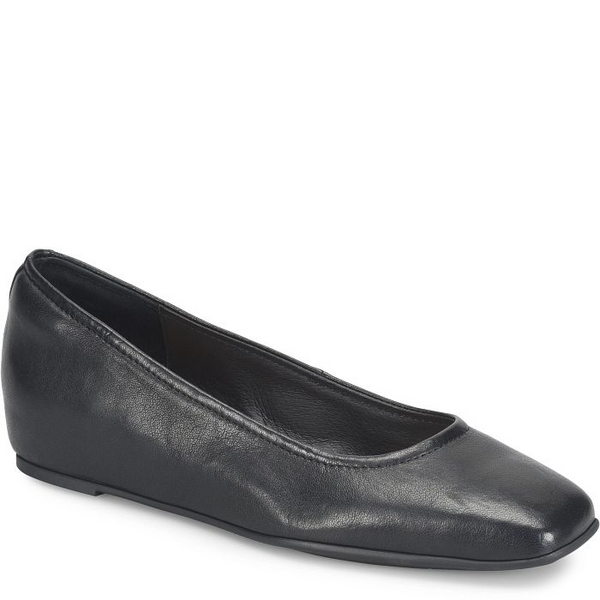 Sofft Lightweight Leather Poppy Ballet Flat - Black