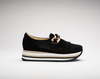 Image of Softwaves Cadie Slip On Leather Platform Sneaker - Black