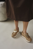Image of Softwaves Camille Slip On Woven Raffia and Leather Platform Sneaker - Camel