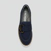 Image of Softwaves Dionne Slip On Suede Lug Sole Loafer - Navy