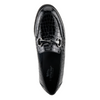 Image of Spring Step Hylen Croc Embossed Leather Horse Bit Loafer - Black