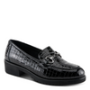 Image of Spring Step Hylen Croc Embossed Leather Horse Bit Loafer - Black