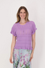 Image of Spanner Ruffled Sleeve Pointelle Sweater - Lavender