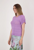Image of Spanner Ruffled Sleeve Pointelle Sweater - Lavender