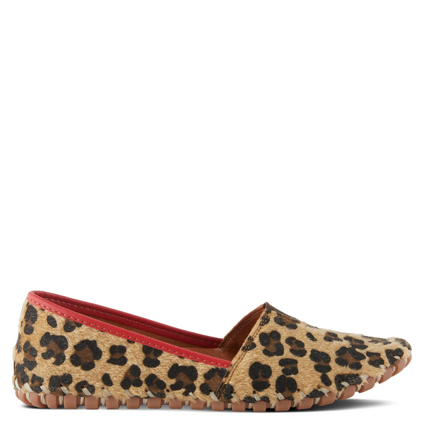 Spring Step Kathaleta Calf Hair Suede Slip On Shoe - Leopard Print