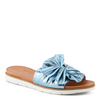 Image of Spring Step Lavona Twist Leather Slide Sandal - Metallic Blue