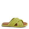 Image of Spring Step Handwoven Braided Leather Slide- Lime Green