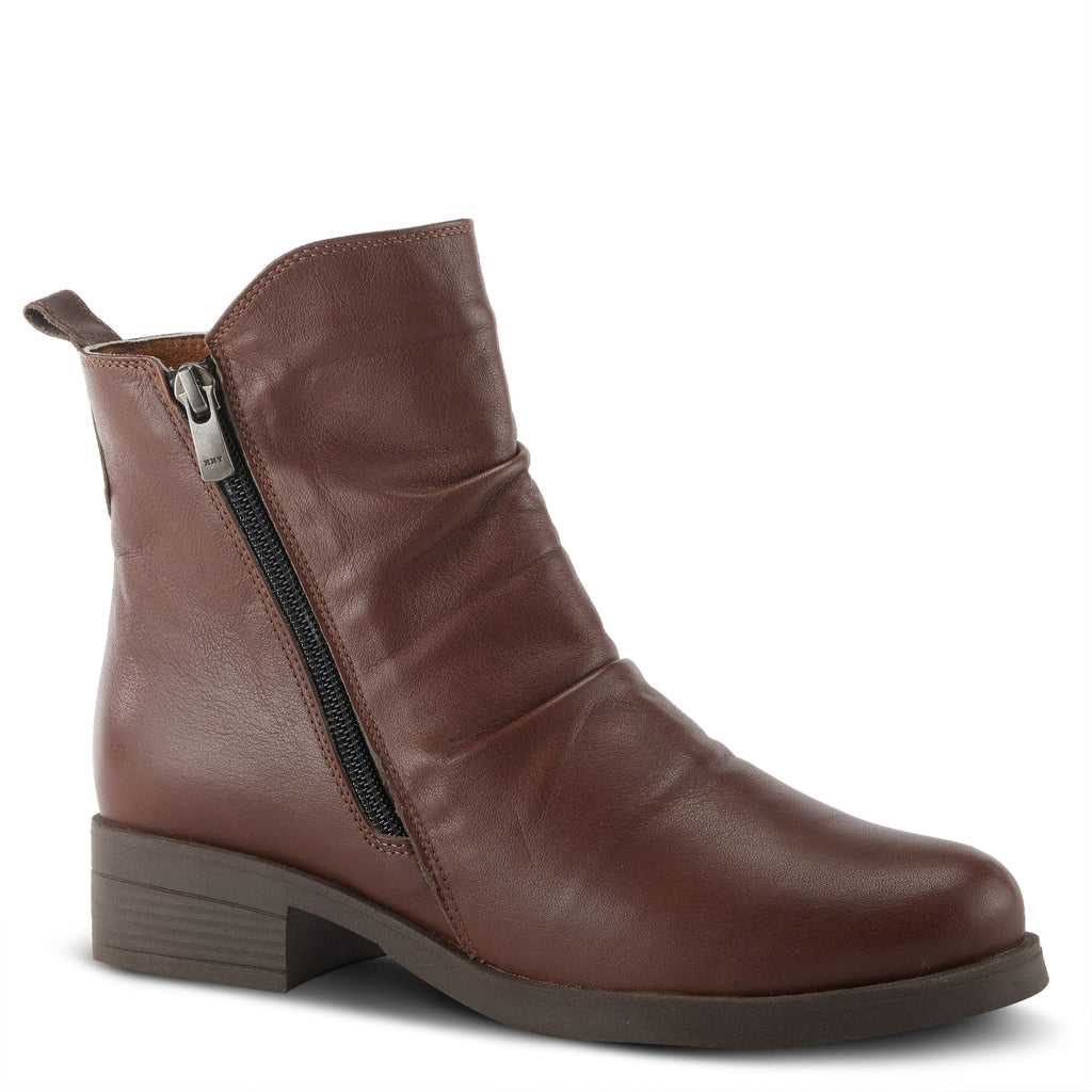 Spring Step Zipstering Crinkle Leather Bootie - Brown *Take an EXTRA 25% Off*