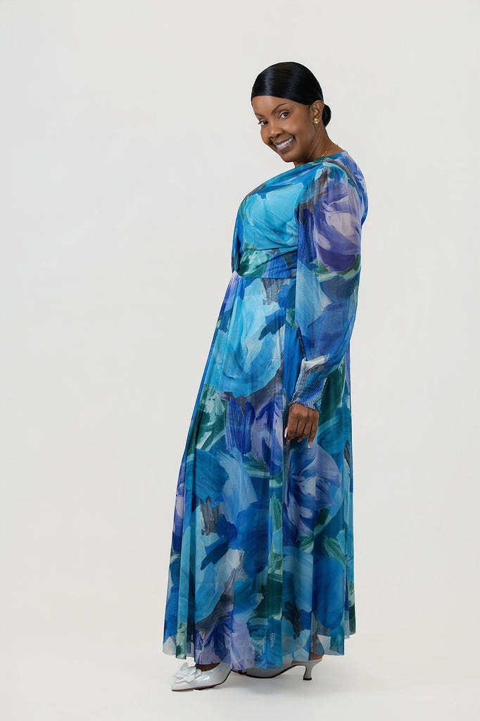 floral surplice maxi dress Verbena Floral Ingrida Surplice Maxi Dress KELLY-BLUES / L by Sugarlips