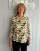 Image of Steven Guy Abstract Print Long Sleeve V-Neck Blouse - Multicolor