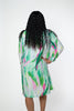 Image of Steven Guy Button Front Brushstroke Print Tunic Blouse - Pink/Green