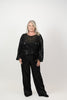Image of Steven Guy Wide Leg Pull On Sequin Pant - Black