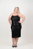 Image of Steven Guy Sleeveless Sequin Sheath Dress - Black