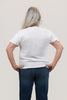 Image of Steven Guy Short Sleeve V-Neck Twist Front Knit Top - White